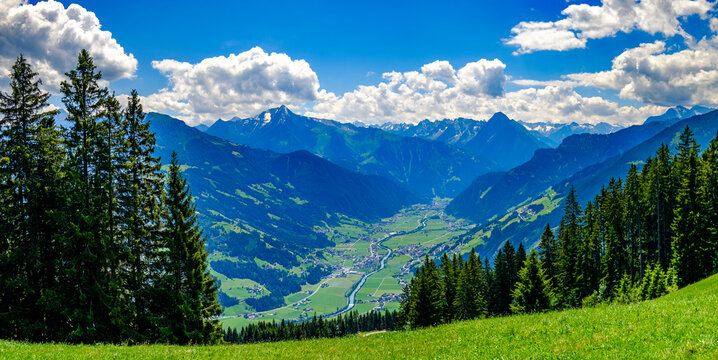 landscape at the zillertal in austria