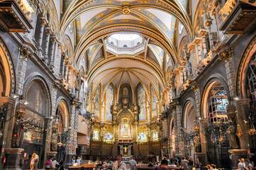 Fototapeta premium Montserrat monastery interiors outside Barcelona, Spain