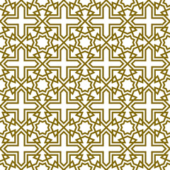 Seamless geometric ornament based on traditional arabic art.Brown color lines.