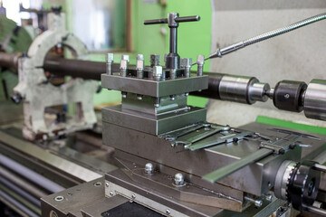 Professional works, the milling process for metal parts, metal machinery in large industrial plants-image