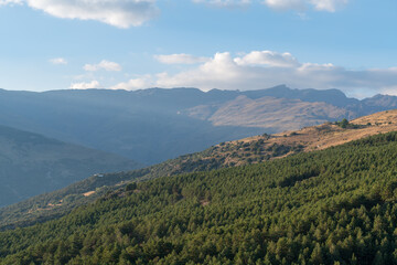 Fototapeta premium Mountainous landscape of Sierra Nevada in southern Spain