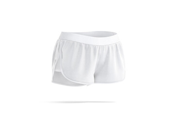 Blank white women sport shorts mockup, side view