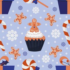 Seamless Christmas pattern.