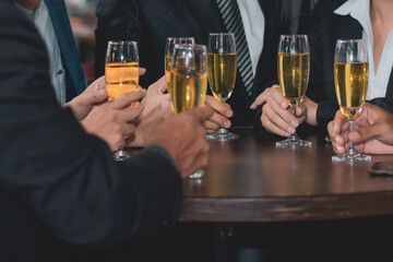 Group people are drinking alcohol party celebration