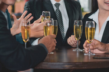 Group people are drinking alcohol party celebration