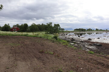 Norway - June 23 2019: in the countryside on Vesteralen, Norway