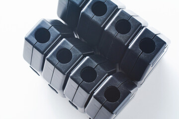 Plug connector for vehicle diagnostics. Black plastic cases for device.