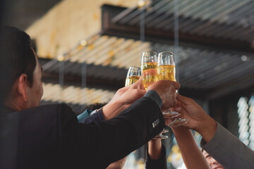 Group people are drinking alcohol party celebration