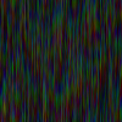 Seamless techno glitch RGB monitor noise rainbow. High quality illustration. Repeat pattern neon spectrum. Futuristic bad signal computer screen failure. Red green and blue distortion blur effect.