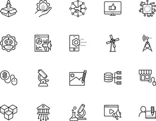 technology vector icon set such as: station, propeller, amsterdam, ai, healthy, buy, workspace, giving, palm, brick, desktop, banner, broadcast, project, food, character, attach, networking, store