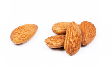 almond nuts isolated on white background