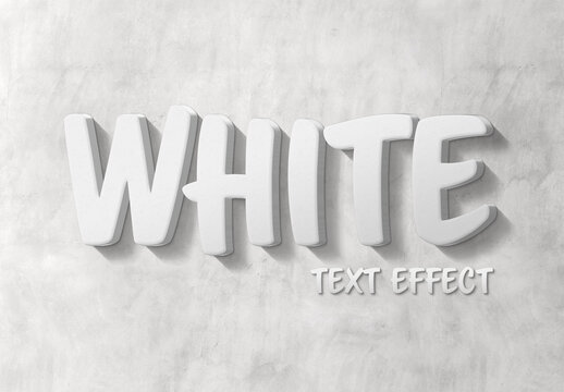 White 3D Text Effect with Shadow Mockup