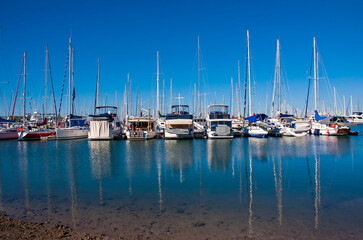 Fototapeta premium Beautiful Landscape of Manly Boat Marina at Brisbane, Queensland, Australia