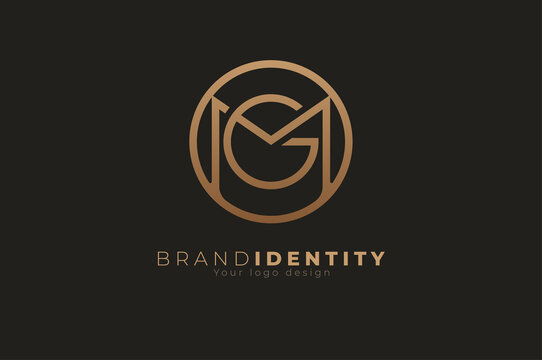 Abstract initial letter M and G logo, usable for branding and business logos, Flat Logo Design Template, vector illustration