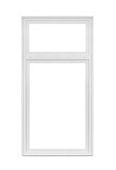 Real modern house window frame isolated on white background with clipping path