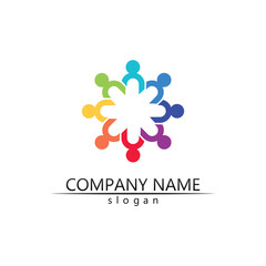 people Community,care group network and social icon design logo and template