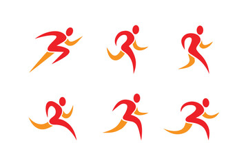 Running people icons and symbols set. - 388066791