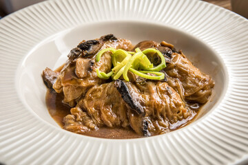 Stuffed cabbage with meat and rice.