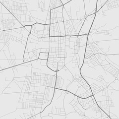 Fototapeta na wymiar Urban city map of Czestochowa. Vector poster. Grayscale street map.