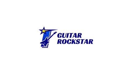 Obraz premium letter I electric guitar alphabet logo