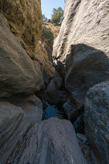 Ravine going through a rocky area in Sierra Nevada