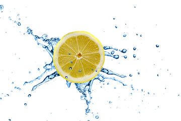 Lemon slice in water