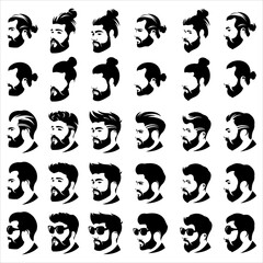 Cool beard man logo design