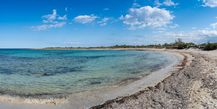 Beach hike to the Torre Guaceto in Apulia, Italy through the maritime nature reserve