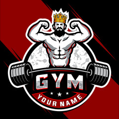 King bodybuilding and gym logo