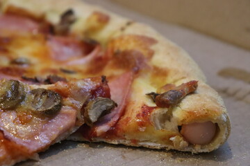 unique hot dog pipe in tasty pizza