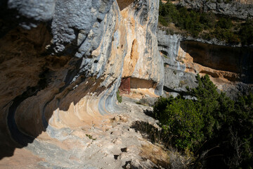 Ruta del abrigo de Chimiachas en la sierra de Guara. 
