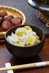 chestnut rice (kuri gohan) is a traditional Japanese fall rice recipe.