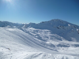 snow covered landscape in alps, france