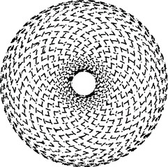 Circular texture. Distressed uneven grunge background. Abstract vector illustration. Overlay to create interesting effect and depth. Isolated on white background. EPS10.