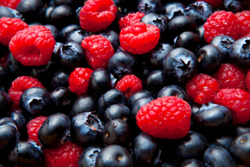 ブルーベリーとラズベリー