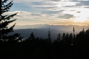 sunset in the mountains
