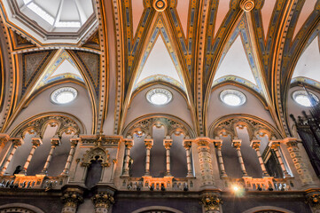 Montserrat monastery interiors outside Barcelona, Spain