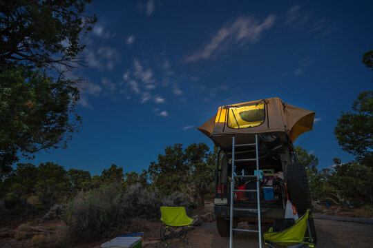 Roof tent camping