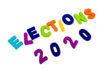 Text ELECTIONS 2020 on a white background.