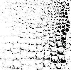 Snakeskin pattern imitation. Lines and spots structural texture. Cool and artsy faux leather background. Abstract vector illustration. Black isolated on white. EPS10