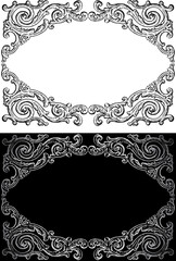 Vector image of sketches ornamental frames in baroque style