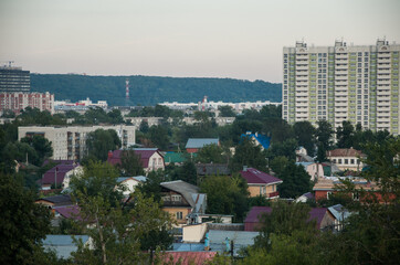 Obraz premium Urban landscape of a city. Upper view