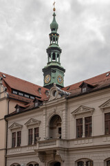 Fototapeta na wymiar Pirna, Germany-May 06,2020 View of historical buildings, churches and town hall of the Saxony city of Pirna,Germany
