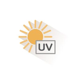 Ultra violet rays sun. Isolated color icon. Weather vector illustration