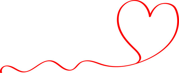 Red heart - outline drawing for an emblem or logo. Template for greeting card for Valentine's Day.