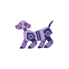 Funny robot dog a flat vector isolated illustration