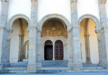 Portico of the church of San Francisco in Évora, Portugal. Inside is the famous Capela dos Ossos (Chapel of Bones).