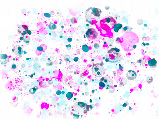  large crimson and green spots watercolor abstract pastel background