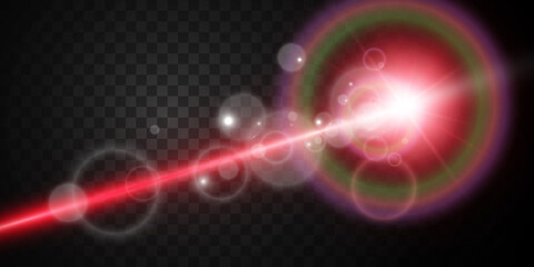 Bright beautiful laser beams on a transparent background. Scanner laser.