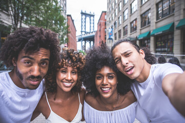Group of friends spending time togeher in New york city